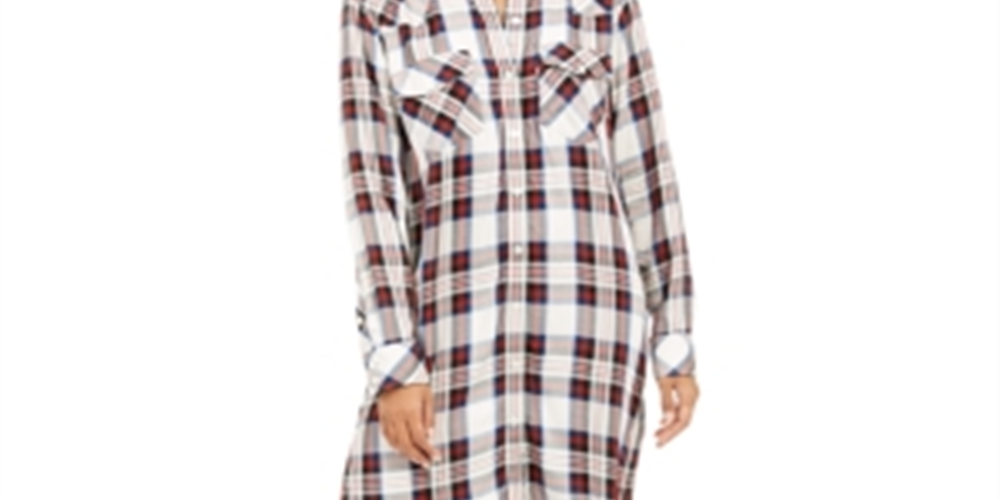 Levi's Women's Long Button up Plaid Shirt Black Multi Size Petite M