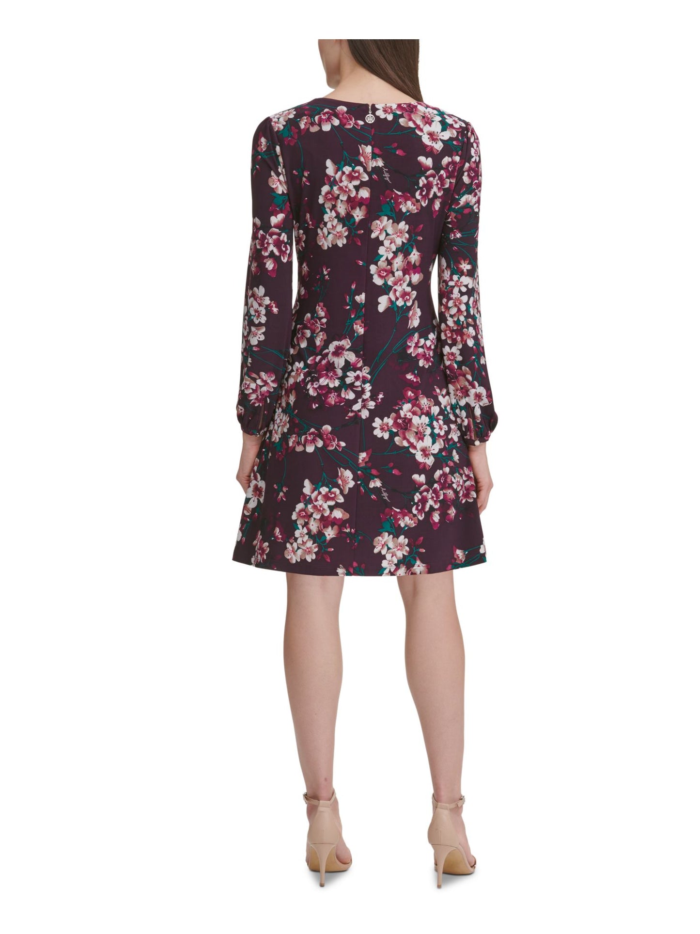 Tommy Hilfiger Women's Floral Jersey a Line Dress Purple Size 4