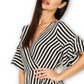 Ax Paris Women's Striped Wrap Mini Dress Navy Size 10