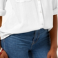 Charter Club Women's Split Neck Utility Shirt White Petite Medium