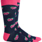 Bar III Men's Strawberries Printed Arch Support Dress Socks Blue Size Regular