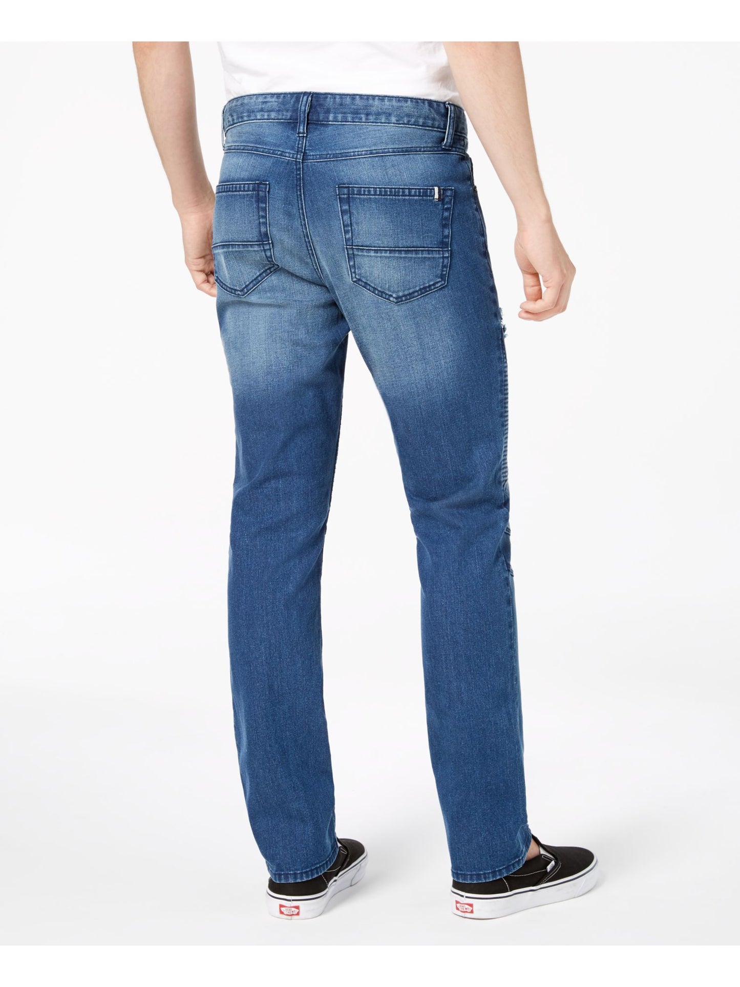 American Rag Men's Slim Fit Moto Jeans Blue Size 38X30