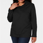 Karen Scott Women's Sport Cowl Neck Top Black Size XX-Large