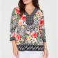 JM Collection Women's Embellished V Neck Tunic Mint Size XS