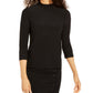 Kasper Women's Turtleneck Long Sleeve Top Black Size Petite L