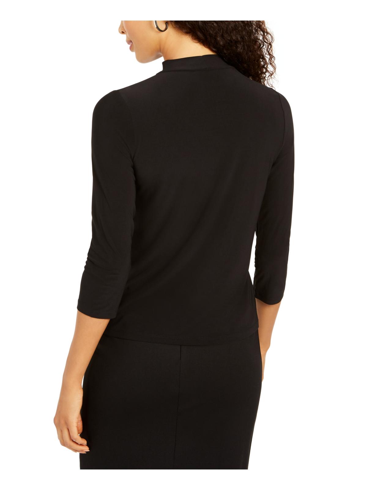 Kasper Women's Turtleneck Long Sleeve Top Black Size Petite L