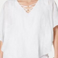 JM Collection Women's Embroidered Poncho Top White Size Petite XL