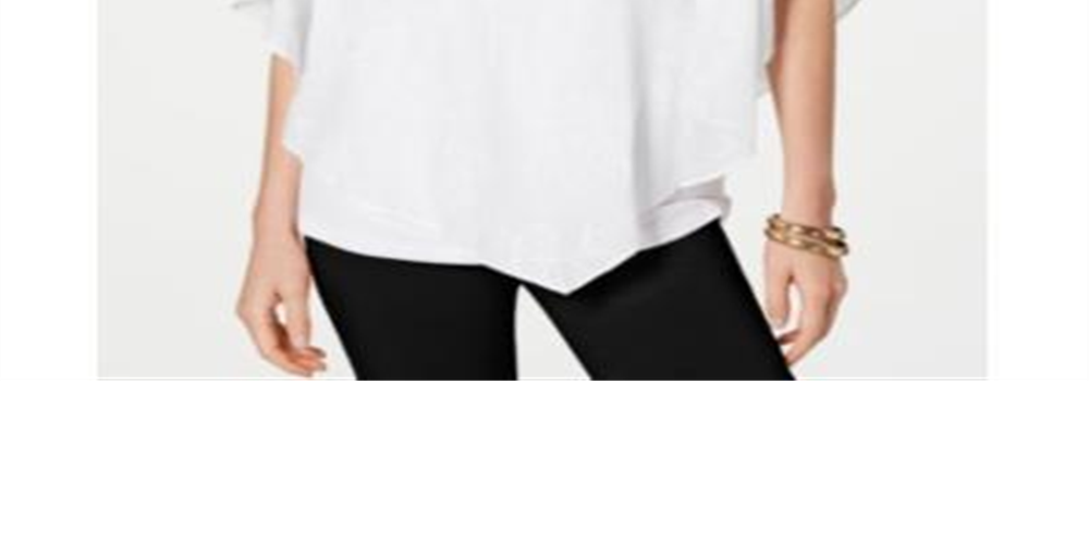 JM Collection Women's Embroidered Poncho Top White Size Petite XL