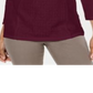 Karen Scott Women's Lace Front Henley Top Red Size Medium
