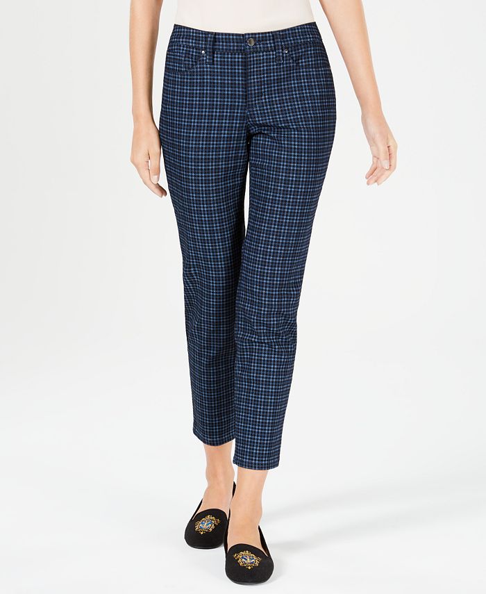 Charter Club Women's Bristol Printed Ankle Jeans Blue Size 14