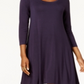 Style & Co Women's Swing Dress Darl Grape Size Petite S