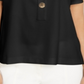 Alfani Women's Button Front Flutter Sleeve Top Black Size Petite L