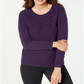 Karen Scott Women's Diamond Cable Knit Sweater Purple Size Small