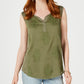 Style & Co Women's Embroidered Sleeveless Tank Top Green Size Large