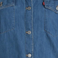 Levi's Women's Long Sleeve Collared Button up Top Blue Size 1X