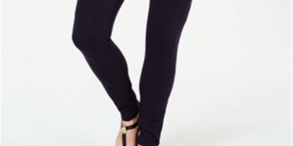 Style & Co Women's SeaPonte Knit Skinny Pants Officer Blue Size Petite Small