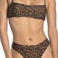 Kendall & Kylie Women's Leopard Print Bandeau Hi Waist Brown Size Large