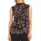 Alfani Women's Petite Smocked Mock Neck Top Red Petite Small
