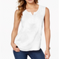 Style & Co Women's Embroidered Top White Size Petite L