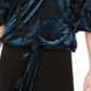 MSK Women's Velvet Off the Shoulder Blouse Green Size X-Large