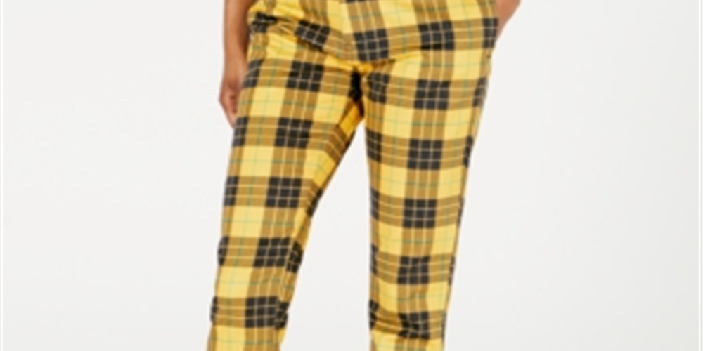 Dickies Junior's Plaid Worker Pants Yellow Size 11