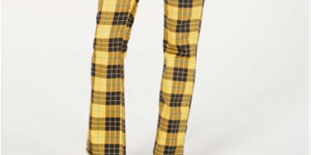 Dickies Junior's Plaid Worker Pants Yellow Size 11