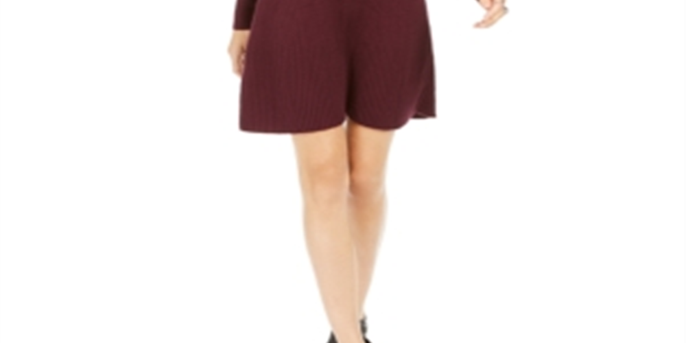 Style & Co Women's Ribbed Sweater Dres Purple Size Petite X-Large