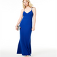 B Darlin Women's Spaghetti Strap Maxi Sheath Evening Dress Blue Size 11-12