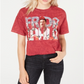 True Vintage Women's Cropped Cotton Frida Graphic T-Shirt Red Size Small