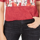 True Vintage Women's Cropped Cotton Frida Graphic T-Shirt Red Size Small