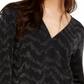 INC International Concepts Women's Metallic Surplice Top Black Size X-Small