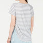 Style & Co Women's Striped Side Ruched Top Brown Size Large