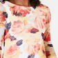 Charter Club Women's Floral Print Boat Neck Top White Size X-Small