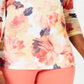 Charter Club Women's Floral Print Boat Neck Top White Size X-Small