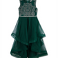 Speechless Big Girl's Beaded Crinoline Trim Dress Green Size 12