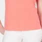 Charter Club Women's Split Neck Cotton Top Pink Size Medium