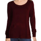 Karen Scott Women's Button Shoulder Sweater Red Size Large