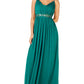 Teeze Me Women's Embellished Spaghetti Strap V Neck Maxi Evening Sheath Dress Green Size 13-14