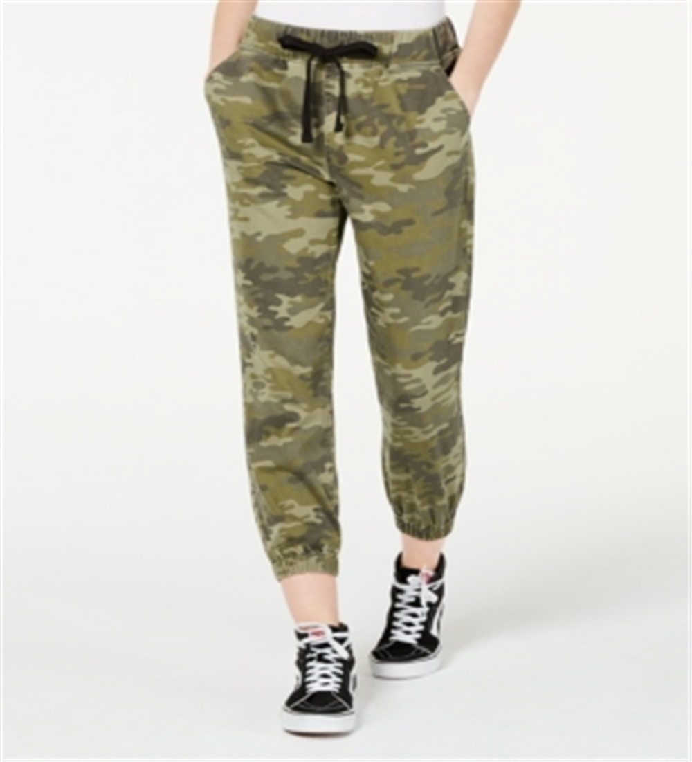 Tinseltown Women's Drawstring Jogger Jeans Green Size Large