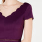 City Studios Women's Short Sleeve Fit Flare Dress Purple Size 13