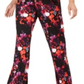 NY Collection Women's Printed Surplice Jumpsuit Black Size Petite Small