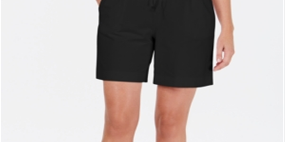 Karen Scott Women's Drawstring Shorts Olive Size Petite S/M