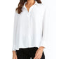 Rachel Roy Women's Long Sleeve Collared Button up Wear to Work Top -White Size XX-Large