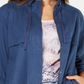 Style & Co Women's Zip up Roll Tab Sleeve Jacket Blue Size L