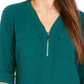 NY Collection Women's Utility Top Green Size Petite Medium