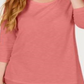 Style & Co Women's Chiffon Hem Top Pink Size Petite S