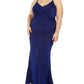 City Studios Women's PlusTwist Front Metallic Formal Dress Blue Size 24W