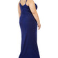 City Studios Women's PlusTwist Front Metallic Formal Dress Blue Size 24W