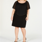 JM Collection Women's Plus Convertible Sheath Dress Black Size 2X