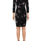Ralph Lauren Women's Andee Misty Gathered Floral Print Midi Dress Black Size 12